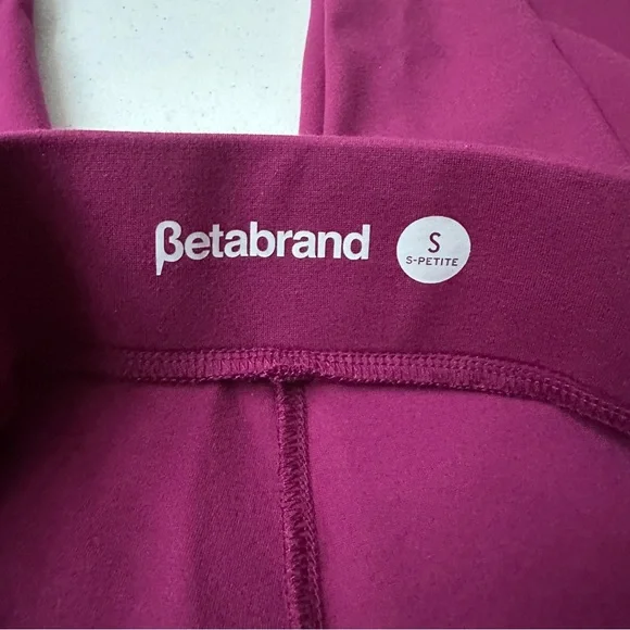 Betabrand Womens Skinny Leg Journey Pant Leggings Pockets Size S PETITE Burgundy - Picture 6 of 12